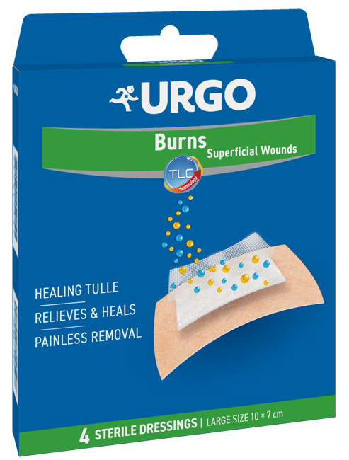 URGO CEROTTO PER USTIONI E FERITE 100X70 MM 4 PEZZI - farmasconti.eu