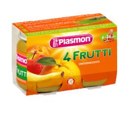 PLASMON OMOGENEIZZATO 4 FRUTTI 2 X 104 G - farmasconti.eu