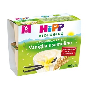 HIPP BIO HIPP BIO MERENDA AL LATTE VANIGLIA SEMOLINO 4X100 G - farmasconti.eu