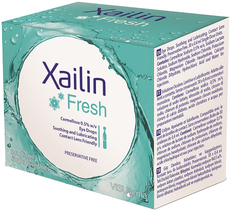 XAILIN FRESH GOCCE OCULARI CARBOSSIMETILCELLULOSA 0,5% 30 FLACONCINI MONODOSE 0,4 ML - farmasconti.eu