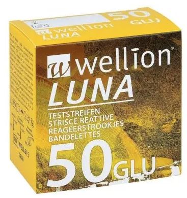 WELLION LUNA 50 STRIPS STRISCE PER MISURAZIONE GLICEMIA - farmasconti.eu