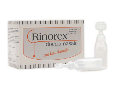 FIALA PER DOCCIA NASALE RINOREX BICARBONATO 15 FIALE 5 ML - farmasconti.eu