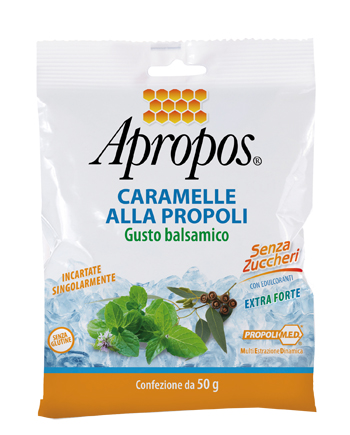 APROPOS CARAMELLE DURE ALLA PROPOLI BALSAMICHE SENZA ZUCCHERO 50 G - farmasconti.eu