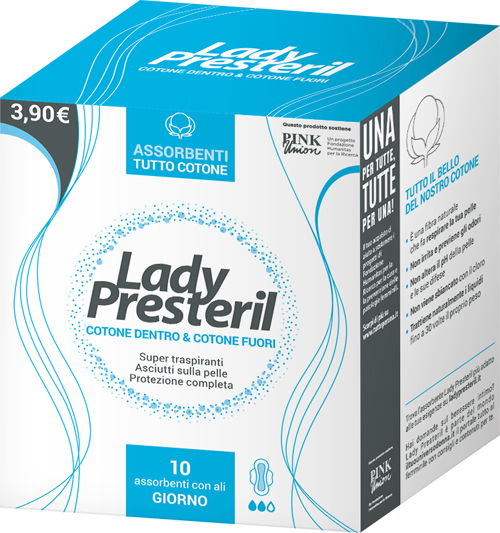 LADY PRESTERIL COTONE DENTRO & COTONE FUORI 10 ASSORBENTI CON ALI GIORNO PROMO - farmasconti.eu