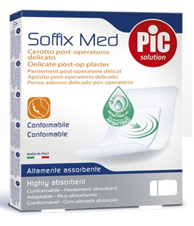 CEROTTO PIC SOFFIX MED IN TNT CON TAMPONE CENTRALE ASSORBENTE STERILE MONOUSO STERILE 25X10 CM ANTIBATTERICO 3 PEZZI - farmasconti.eu