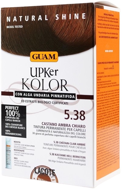 GUAM UPKER KOLOR TINTA CAPELLI 5,38 CASTANO AMBRA CHIARO CON ALGA UNDARIA PINNATIFIDA - farmasconti.eu