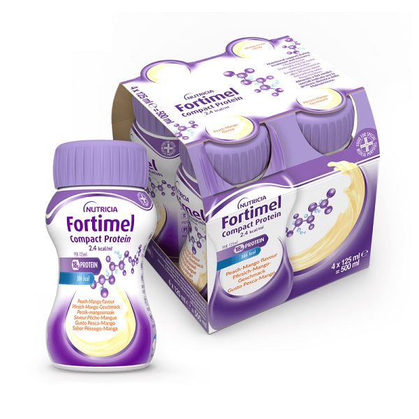 NUTRICIA FORTIMEL COMPACT PROTEIN GUSTO PESCA E MANGO 4 BOTTIGLIE DA 125 ML - farmasconti.eu