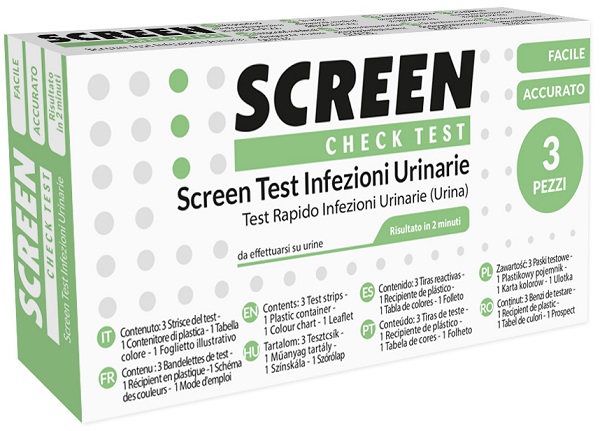 SCREEN TEST LEUCOCITI SANGUE NITRITO E PROTEINA URINA SCREEN TEST INFEZIONI VIE URINARIE 3 PEZZI - farmasconti.eu