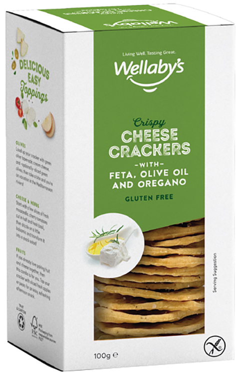 WELLABY'S CRACKERS FETA OLIVE OLIO & ORIGANO 100 G - farmasconti.eu