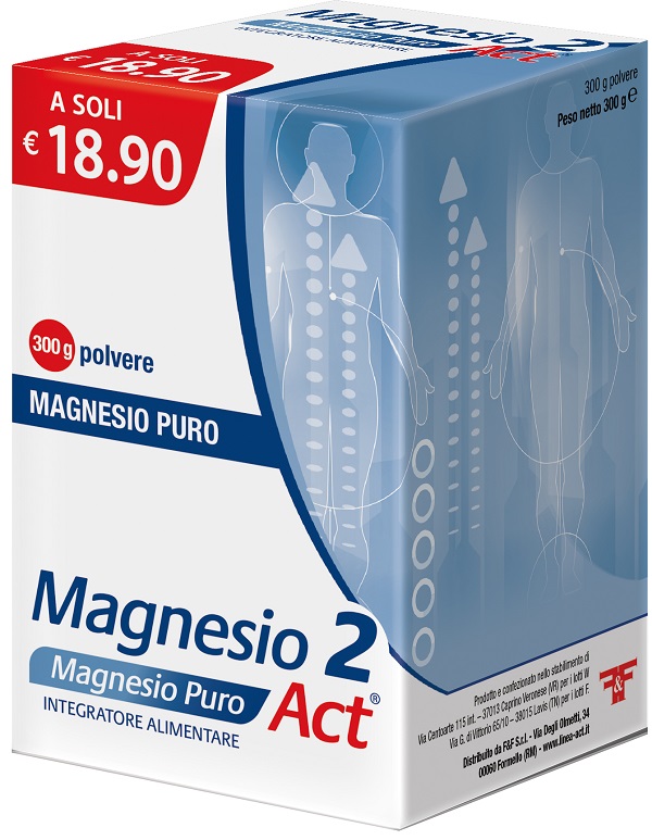 MAGNESIO 2 MAGNESIO PURO ACT POLVERE 300 G - farmasconti.eu