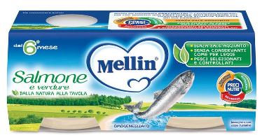 MELLIN OMOGENEIZZATO SALMONE 2 X 80 G - farmasconti.eu