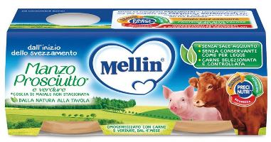 MELLIN OMOGENEIZZATO MANZO PROSCIUTTO CON VERDURE 2 PEZZI X 120 G - farmasconti.eu