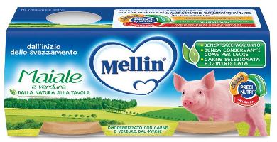 MELLIN OMOGENEIZZATO MAIALE CON VERDURE 2 PEZZI X 80 G - farmasconti.eu