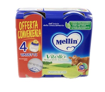 MELLIN OMOGENEIZZATO VITELLO 4 PEZZI X 80 G - farmasconti.eu