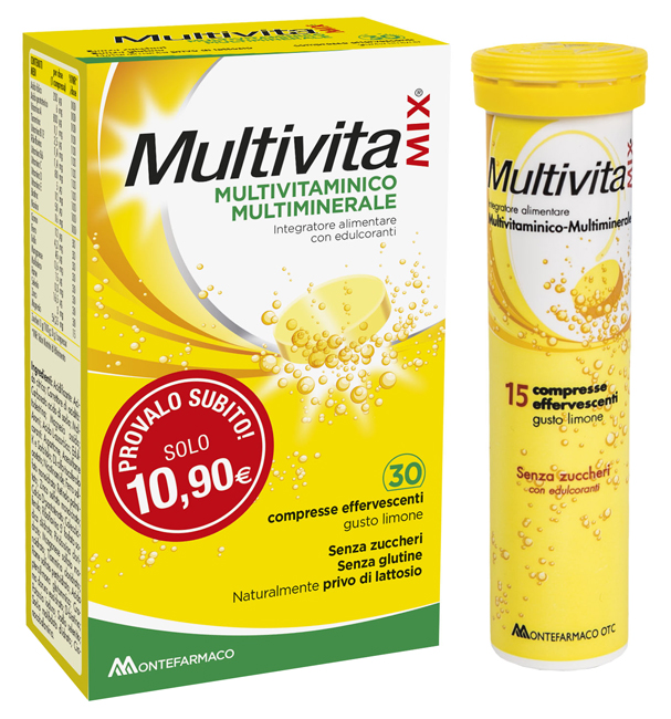 MULTIVITAMIX SENZA ZUCCHERO 30 COMPRESSE EFFERVESCENTI - farmasconti.eu