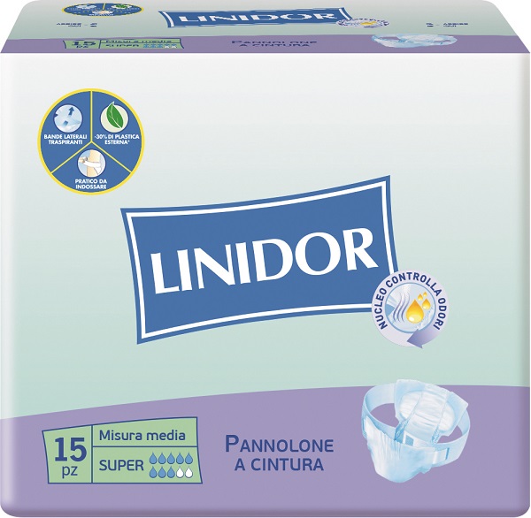 PANNOLONE LINIDOR SUPER PANNOLINO A CINTURA MM 15 PEZZI - farmasconti.eu