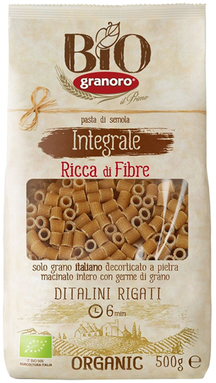 BIOLOGICA INTEGRALE GRANORO DITALINI RIGATI 500 G - farmasconti.eu