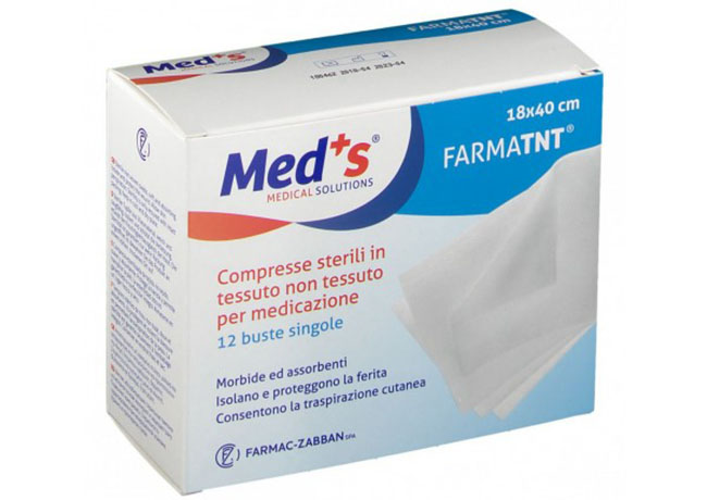 GARZA COMPRESSA MEDS TESSUTO NON TESSUTO 18X40CM 12 PEZZI - farmasconti.eu