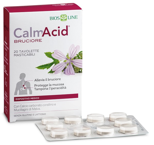 BIOSLINE CALMACID BRUCIORE 20 TAVOLETTE MASTICABILI - farmasconti.eu