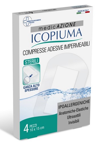 ICOPIUMA GARZA COMPRESSA MEDICATA POSTOPERATORIA 10X15 CM 4 PEZZI - farmasconti.eu