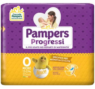 PAMPERS PROGRESSI MICRO PANNOLINI PER BAMBINI 24 PEZZI - farmasconti.eu