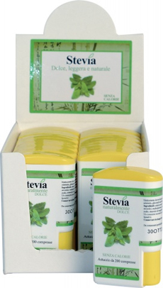 STEVIA EDULCORANTE 200 COMPRESSE DISPLAY CONTENENTE 14 DISPENSER - farmasconti.eu