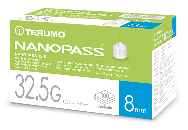 AGO PER PENNA DA INSULINA NANOPASS 32,5 GAUGE LUNGHEZZA 8 MM 100 PEZZI - farmasconti.eu