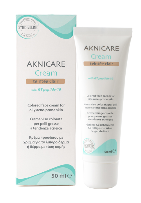 CREMA TRATTANTE COLORATA PER PELLE ACNEICA AKNICARE CREAM TEINTEE CLAIR TUBETTO 50 ML - farmasconti.eu