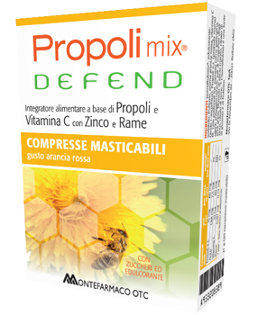PROPOLI MIX DEFEND 30 COMPRESSE MASTICABILI GUSTO ARANCIA - farmasconti.eu