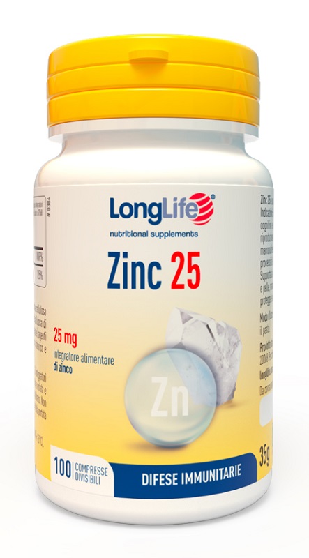 LONGLIFE ZINC 25 MG 100 COMPRESSE DIVISIBILI - farmasconti.eu