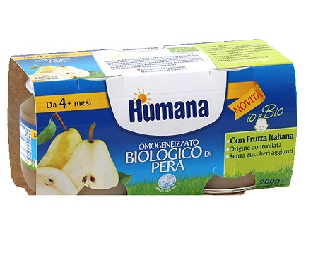 HUMANA OMOGENEIZZATO PERA BIO 2 VASETTI 100 G - farmasconti.eu