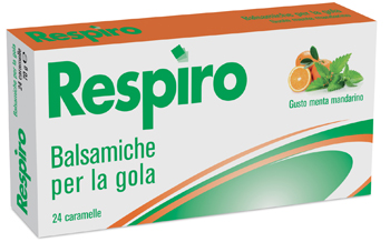 CARAMELLE BALSAMICHE PER LA GOLA RESPIRO GUSTO MENTA MANDARINO 24 PEZZI - farmasconti.eu