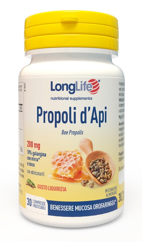 LONGLIFE PROPOLI D'API 30 COMPRESSE MASTICABILI - farmasconti.eu