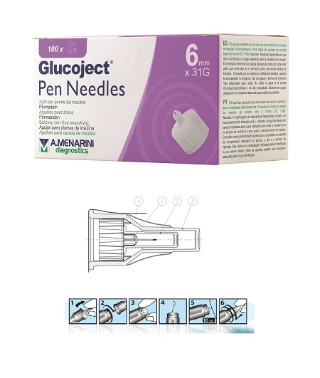 AGO PER PENNA DA INSULINA GLUCOJECT LUNGHEZZA 6 MM GAUGE 31 100 PEZZI - farmasconti.eu