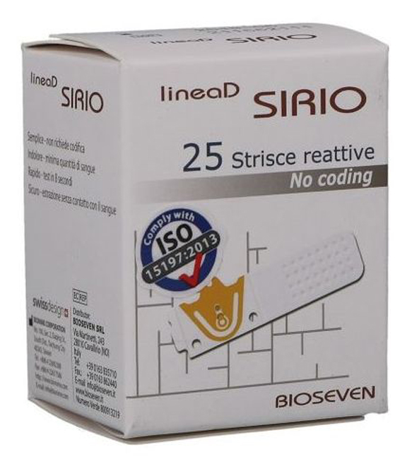 STRISCE MISURAZIONE GLICEMIA LINEA D SIRIO 25 PEZZI - farmasconti.eu