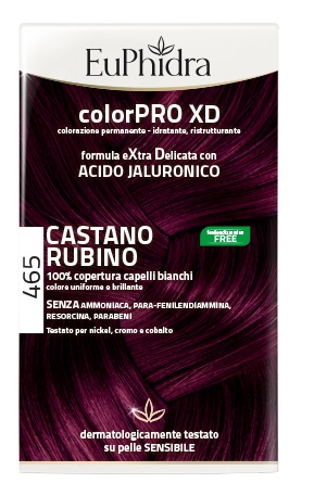 EUPHIDRA COLORPRO XD 465 CAST RUBINO GEL COLORANTE CAPELLI IN FLACONE + ATTIVANTE + BALSAMO + GUANTI - farmasconti.eu