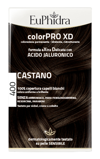 EUPHIDRA COLORPRO XD 400 CASTANO GEL COLORANTE CAPELLI IN FLACONE + ATTIVANTE + BALSAMO + GUANTI - farmasconti.eu