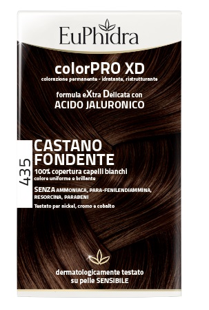 EUPHIDRA COLORPRO XD 435 CASTANO FONDENTE GEL COLORANTE CAPELLI IN FLACONE + ATTIVANTE + BALSAMO + GUANTI - farmasconti.eu
