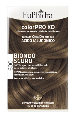EUPHIDRA COLORPRO XD 600 BIONDO SCURO GEL COLORANTE CAPELLI IN FLACONE + ATTIVANTE + BALSAMO + GUANTI - farmasconti.eu