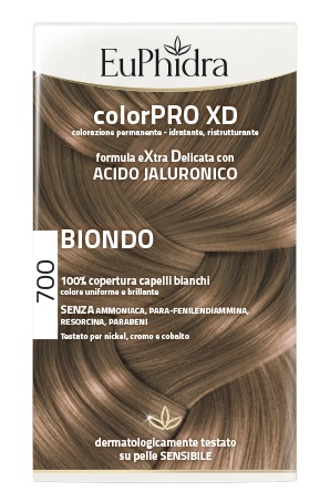 EUPHIDRA COLORPRO XD 700 BIONDO GEL COLORANTE CAPELLI IN FLACONE + ATTIVANTE + BALSAMO + GUANTI - farmasconti.eu