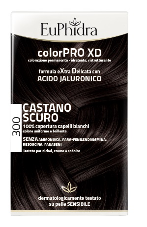 EUPHIDRA COLORPRO XD 300 CASTANO SCURO GEL COLORANTE CAPELLI IN FLACONE + ATTIVANTE + BALSAMO + GUANTI - farmasconti.eu