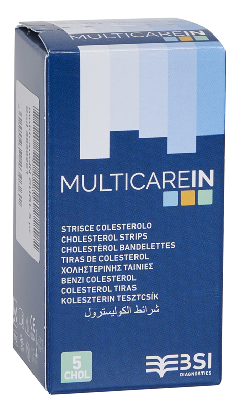 TEST COLESTEROLEMIA MULTICARE IN COLESTEROLO IN STRISCE CON ASPIRAZIONE CAPILLARE 5 PEZZI - farmasconti.eu