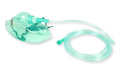 MASCHERA PER OSSIGENO IN PVC PER ADULTI CON TUBO LUNGHEZZA 210 CM CLIP STRINGINASO REGOLABILE FETTUCCIA ELASTICA - farmasconti.eu