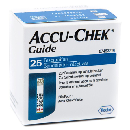 STRISCE MISURAZIONE GLICEMIA ACCU-CHEK GUIDE 25 PEZZI CONFEZIONE RETAIL - farmasconti.eu