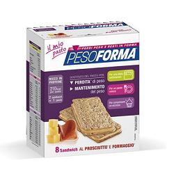PESOFORMA SANDWICH PROSCIUTTO/FORMAGGIO 4 PASTI 8 PEZZI X 25 G - farmasconti.eu