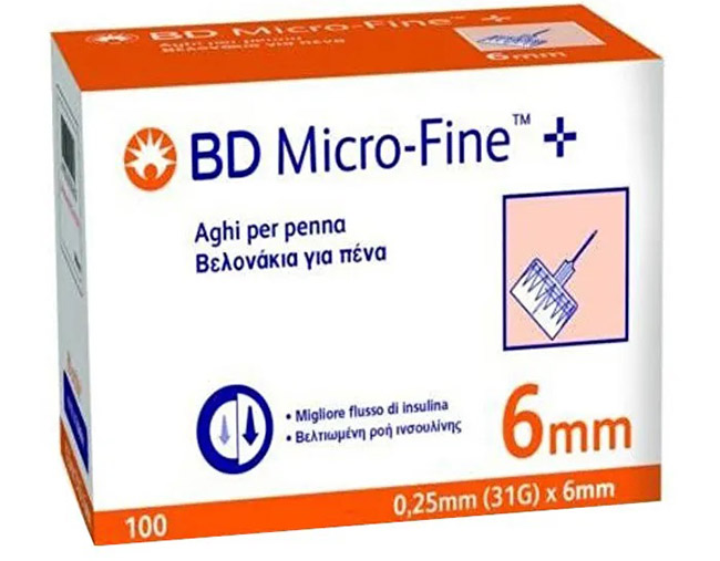 AGO PER PENNA DA INSULINA BD MICROFINE GAUGE 31 6MM 100 PEZZI - farmasconti.eu