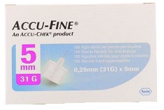 AGO PER PENNA DA INSULINA ACCU-FINE PEN NEEDLE ACCU-CHEK GAUGE 31 X 5MM 100 PEZZI - farmasconti.eu