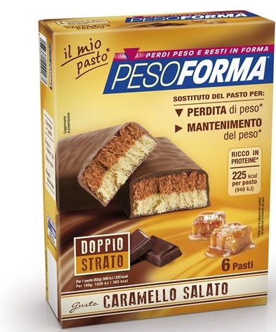 PESOFORMA BARRETTA AL CARAMELLO SALATO 12 PEZZI DA 31 G - farmasconti.eu