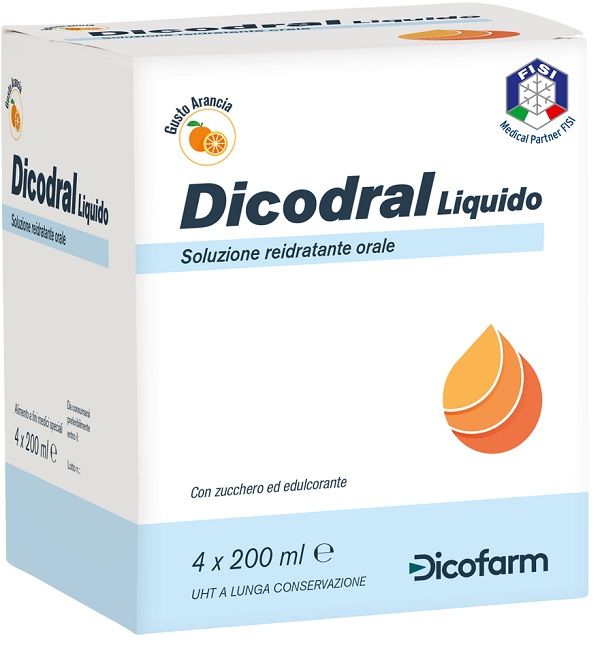 DICODRAL LIQUIDO SOLUZIONE REIDRATANTE ORALE 4 X 200 ML - farmasconti.eu