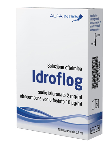 SOLUZIONE OFTALMICA IDROFLOG A BASE DI IALURONATO DI SODIO E IDROCORTISONE SODIO FOSFATO 15 FLACONCINI DA 0,5 ML - farmasconti.eu